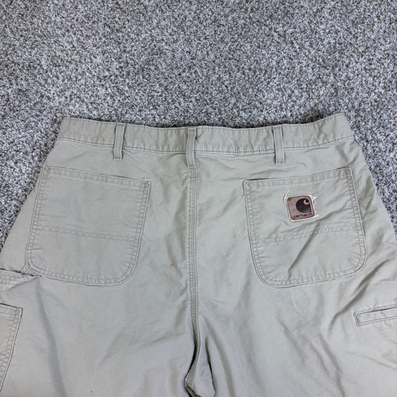 Carhartt Mens Tan Canvas Work Shorts Khaki Utility Carpenter 40 - Picture 5 of 11